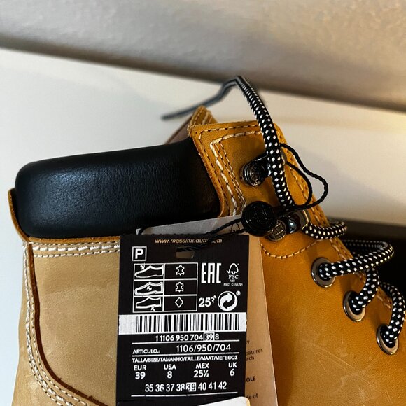 Massimo Dutti Womens Lace-Up Ankle Boots Size US 8 EUR 39 NEW with box - Picture 3 of 14